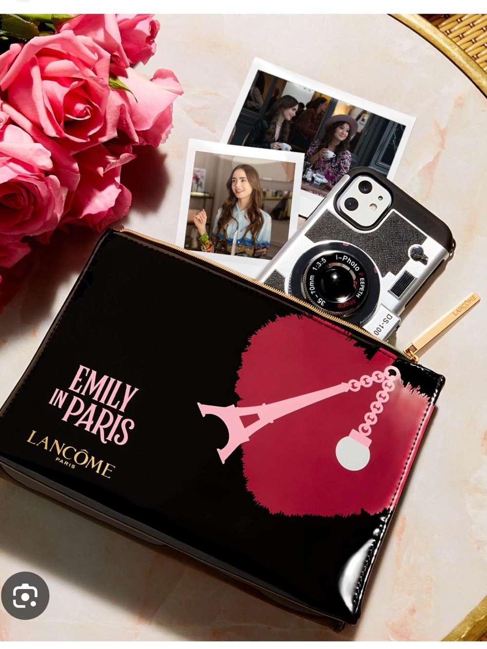 Lancôme x Emily in Paris Cosmetic Pouch, NWT